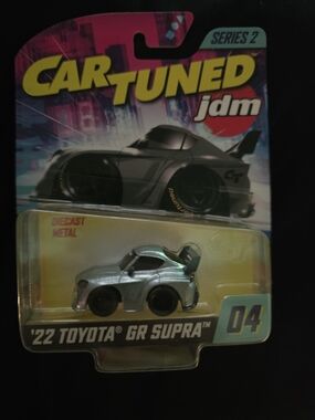 Car Tuned JDM '22 Toyota GR Supra Silver Diecast Toy Car